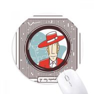 Dıythinker Kırmızı Giysi İspanyol İllüstrasyon Baskılı Yuvarlak Kaymaz Kauçuk Mouse Pad