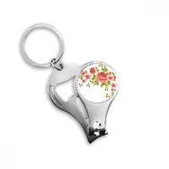 Dıythinker Kırmızı Güller Desen Çiçekler Bitkiler Gül Çalı Anahtarlık
