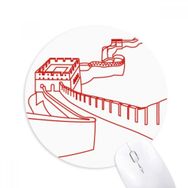 Dıythinker Kırmızı Harika Duvar Deseni Çin Baskılı Yuvarlak Kaymaz Kauçuk Mouse Pad