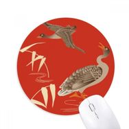 Dıythinker Kırmızı Japon Kültürü Sonbahar Baskılı Yuvarlak Kaymaz Kauçuk Mouse Pad