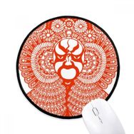 Dıythinker Kırmızı Kağıt Kesim Sanat Çin Opera Maskesi Yuvarlak Kaymaz Mouse Pad