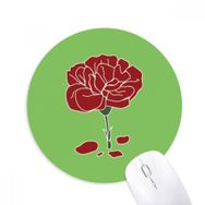 Dıythinker Kırmızı Karanfil Anneler Günü Çiçek Bitki Baskılı Yuvarlak Kaymaz Kauçuk Mouse Pad