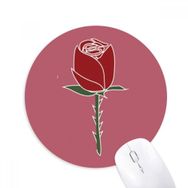 Dıythinker Kırmızı Karanfil Çiçek Bitki Desenli Baskılı Yuvarlak Kaymaz Kauçuk Mouse Pad