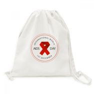 Dıythinker Kırmızı Kurdele Aids Day Hiv Farkındalığı Dayanaklık Kanvas İpli Sırt Çantası