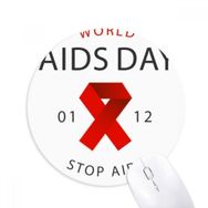 Dıythinker Kırmızı Kurdele World AIDS Day Stop HIV Farkındalık Baskılı Yuvarlak Kaymaz Kauçuk Mouse Pad