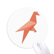 Dıythinker Kırmızı Kuş Soyut Origami Desenli Baskılı Yuvarlak Kaymaz Kauçuk Mouse Pad