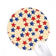 Dıythinker Kırmızı Mavi Pentagram Amerika Ülke Elemanları Baskılı Yuvarlak Kaymaz Kauçuk Mouse Pad