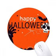 Dıythinker Kırmızı Mutlu Hayalet Korku Cadılar Bayramı Baskılı Yuvarlak Kaymaz Kauçuk Mouse Pad