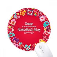 Dıythinker Kırmızı Mutlu Sevgililer Günü Kalp Aşk Baskılı Yuvarlak Kaymaz Kauçuk Mouse Pad