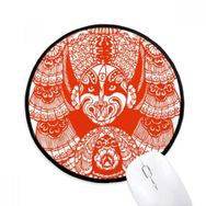 Dıythinker Kırmızı Pekin Opera Maskesi Kağıt kesimli Yuvarlak Kaymaz Mouse Pad