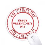 Dıythinker Kırmızı Postmark Mutlu Sevgililer Günü Baskılı Yuvarlak Kaymaz Kauçuk Mouse Pad