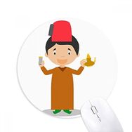 Dıythinker Kırmızı Şapka Fas Çizgi Film Baskılı Yuvarlak Kaymaz Kauçuk Mouse Pad