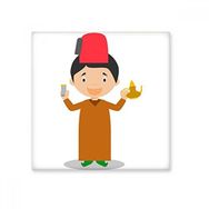 Dıythinker Kırmızı Şapka Fas Karikatür 15x15 cm Seramik Karo