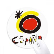 Dıythinker Kırmızı Sarı Güneş Işığı Espanol Baskılı Yuvarlak Kaymaz Kauçuk Mouse Pad