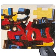 Dıythinker Kırmızı Sarı Mavi Soyut Geometri Batı Stili Soyut Sanat Resim Baskılı Dikdörtgen Kaymaz Kauçuk Mouse Pad