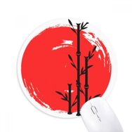 Dıythinker Kırmızı Siyah Japonya Soyut Fırça Baskılı Yuvarlak Kaymaz Kauçuk Mouse Pad