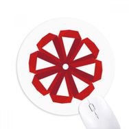 Dıythinker Kırmızı Soyut Noel Çiçeği Origami Baskılı Yuvarlak Kaymaz Kauçuk Mouse Pad