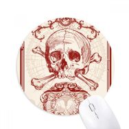 Dıythinker Kırmızı Taç İskelet Poker Kartı Desenli Baskılı Yuvarlak Kaymaz Kauçuk Mouse Pad