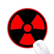 Dıythinker Kırmızı Tehlikeli Kimyasal Toksik Radyasyon Sembolü Baskılı Yuvarlak Kaymaz Kauçuk Mouse Pad