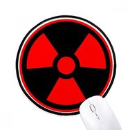 Dıythinker Kırmızı Tehlikeli Kimyasal Zehirli Radyasyon Sembolü Yuvarlak Kaymaz Mouse Pad