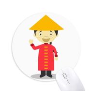 Dıythinker Kırmızı Uzun Elbise Çin Çizgi Film Baskılı Yuvarlak Kaymaz Kauçuk Mouse Pad