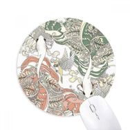 Dıythinker Kırmızı Yeşil Sazan Baskılı Yuvarlak Kaymaz Kauçuk Mouse Pad