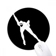 Dıythinker Kış Pateni Spor Siyah Siluet Baskılı Yuvarlak Kaymaz Kauçuk Mouse Pad