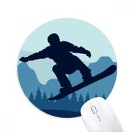 Dıythinker Kış Spor Desenli Kayak Kıyafeti ve Bot Baskılı Yuvarlak Kaymaz Kauçuk Mouse Pad