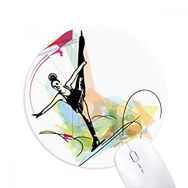 Dıythinker Kış Spor Figür Paten Kadın Atletler Baskılı Yuvarlak Kaymaz Kauçuk Mouse Pad