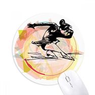 Dıythinker Kış Spor Figür Paten Suluboya İllüstrasyon Baskılı Yuvarlak Kaymaz Kauçuk Mouse Pad