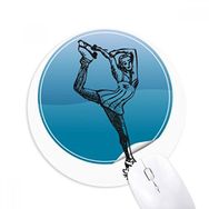 Dıythinker Kış Sporları Kadın Paten Retro İllüstrasyon Baskılı Yuvarlak Kaymaz Kauçuk Mouse Pad