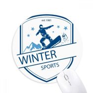 Dıythinker Kış Sporları Kar Dağ İllüstrasyonu Baskılı Yuvarlak Kaymaz Kauçuk Mouse Pad