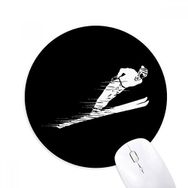Dıythinker Kış Sporları Kayak İllüstrasyon Desen Baskılı Yuvarlak Kaymaz Kauçuk Mouse Pad