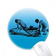 Dıythinker Kış Sporları Kayak Kayak ve Bot İllüstrasyon Baskılı Yuvarlak Kaymaz Kauçuk Mouse Pad