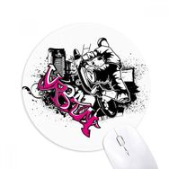 Dıythinker Kış Sporları Kayak Şehir İllüstrasyonu Baskılı Yuvarlak Kaymaz Kauçuk Mouse Pad