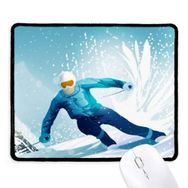 Dıythinker Kış Sporları Kayak ve Kayak Kutup Illüstrasyon Kaymaz Mouse Pad