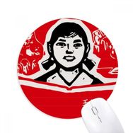 Dıythinker Kız Kitabı Kırmızı Çin Devrimi Baskılı Yuvarlak Kaymaz Kauçuk Mouse Pad