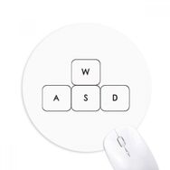 Dıythinker Klavye Sembolü ASWD Baskılı Yuvarlak Kaymaz Kauçuk Mouse Pad