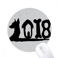 Dıythinker Köpek 2018 Tip Happy New Year Baskılı Yuvarlak Kaymaz Kauçuk Mouse Pad