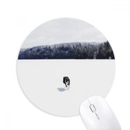 Dıythinker Köpek Evcil Hayvan Hayvan Kar Fotoğrafı Baskılı Yuvarlak Kaymaz Kauçuk Mouse Pad