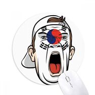 Dıythinker Kore Bayrağı Yüz Makyaj Maskesi Çığlık atan Şapka Baskılı Yuvarlak Kaymaz Kauçuk Mouse Pad