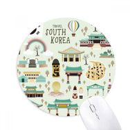 Dıythinker Kore En Ünlü Simgeler Baskılı Yuvarlak Kaymaz Kauçuk Mouse Pad
