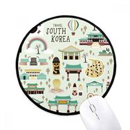 Dıythinker Kore En Ünlü Yerleri Yuvarlak Kaymaz Mouse Pad