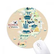 Dıythinker Kore'de Seyahat Eden Baskılı Yuvarlak Kaymaz Kauçuk Mouse Pad