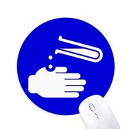 Dıythinker Korozyon Mavi Kare Uyarı İşareti Baskılı Yuvarlak Kaymaz Kauçuk Mouse Pad