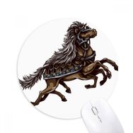 Dıythinker Koşan At Zırhı Hayvan Sanatı Tahıl Baskılı Yuvarlak Kaymaz Kauçuk Mouse Pad