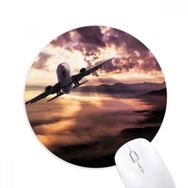 Dıythinker Koyu Kırmızı Gökyüzü Bulutları Baskılı Yuvarlak Kaymaz Kauçuk Mouse Pad