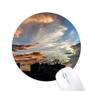 Dıythinker Koyu Mavi Gökyüzü Renkli Bulutlar Baskılı Yuvarlak Kaymaz Kauçuk Mouse Pad
