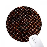 Dıythinker Koyu Siyah Yılan Derisi Tartı Baskılı Yuvarlak Kaymaz Kauçuk Mouse Pad