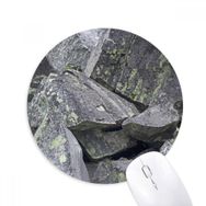 Dıythinker Koyu Taş Parçaları Duvar Kağıdı Çatlaklar Yosun Baskılı Yuvarlak Kaymaz Kauçuk Mouse Pad